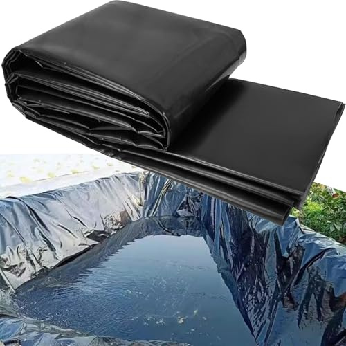 MarxaN Große Teichfolie 5x8m 7x10m 8x12m 10x15m Schwarz Undurchlässige Teichfolie Heavy Duty Unterlage, Gartenteichfolie für Teiche Brunnen und künstliche Seen(4x8m)