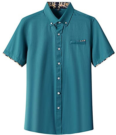 Ventes Flash du Jour Homme Chemise Blanche Lin Manches Courtes 2XL Legere Hawaienne Palmier Medieval en Grande Taille sans Manche Rock Tee Shirt Travail Chemisette Infroissable Asymetrique