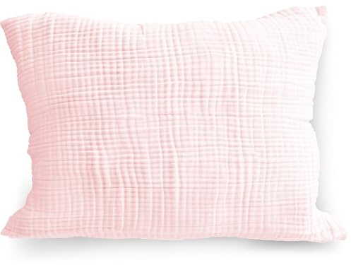 PinkZebra Bio-Musselin Kissenbezug 25 x 50 cm für Kinder & Erwachsene, ÖkoTex Zertifiziert, weicher Kopfkissenbezug GOTS-Zertifizierung, Kissenhülle, Baby Pink
