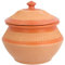 Clay Handi Earthen Pot with Lid Terracotta Biriyani Curry Balti Serving Pot Curd Handi Pot Deep Round Clay Indian Hand Made Traditional Mitti Pot Decorative (Brown, 2.5 Litre)