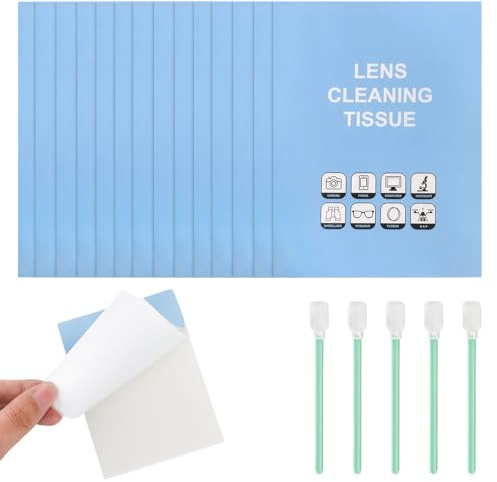 14 x linspappershäftklamrar (700 ark), linsrengöringspapper + 5 skumplastsvepar, luddfritt och repfritt rengöringspapper för kameralinser, glasögon, mikroskop, kikare