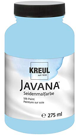 KREUL 8133-275 - Javana Seidenmalfarbe 275 ml, himmelblau, hochpigmentierte und brillante Farbe auf Wasserbasis, mit fließend flüssigem Charakter, dringt tief in die Fasern ein