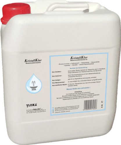 Butlers-Best Yloxa KRISTALLKLAR - Wasserzusatzkonzentrat für Brunnen, Wasserwände, säulen, kaskaden und Vernebler im Innen- und Außenbereich - 5 ltr. Kanister