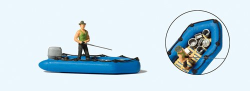 Angler im Schlauchboot