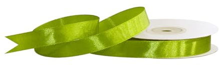 Satinband 12mm x 25m Rolle - FARBAUSWAHL in 3/6/12/18/25/38/50/75/100mm - farbecht & waschbar - Schleifenband für Hochzeit - Geschenkband zum Verpacken Dekorieren Basteln - Lindgrün 548H