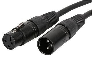 PULSE PLS00237 3 Pin XLR Male to XLR Female Microphone Lead, 15m Black