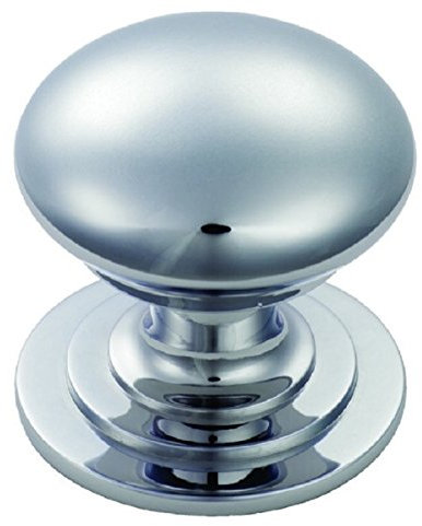 Carlisle Brass Premium Quality Solid Victorian Cabinet Cupboard Door Knob - Polished Chrome (38mm dia (1.5))
