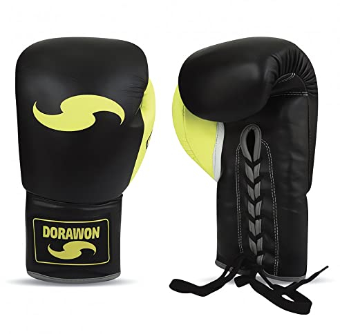 Dorawon Handschuhe von Boxen Hinzufügen Fachmann mit Gel bei Lacets Gemischt Erwachsene, Schwarz und Grün, 18 oz