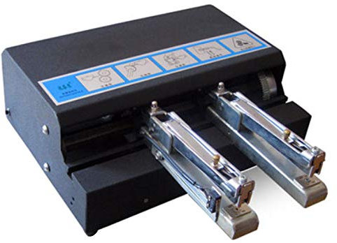 CGOLDENWALL Grapadora eléctrica automática A4 Máquina de encuadernación de papel Heavy Duty Stitcher para cartón/tarjeta de papel/caja de plástico/manual/archivo 220V (24/6 cabezas dobles+contador)