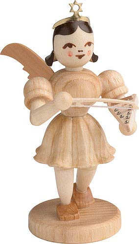 Blank Kunsthandwerk Kurzrockengel mit Psalter, Natur - 6,6 cm