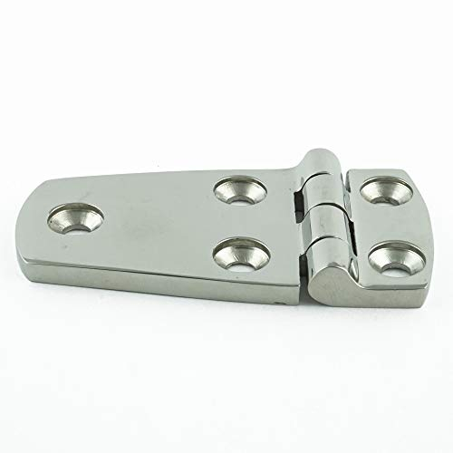 Eisenwaren2000 | 76 x 38 x 4,5 Scharnier (2 Stück) - Türscharnier - Möbelscharnier - Beschlag - Edelstahl A4 VA V4A - rostfrei