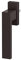 Design Aluminium Fenstergriff Dublin - pulverbeschichtet, Farbe:Braun RAL 8019, Stiftlänge:45mm