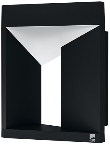 EGLO LED Außen-Wandlampe Nembro, Außenleuchte Wand | Wandleuchte aus Aluminium-Guss in Schwarz und Kunststoff in Weiß, Außenlampe warmweiß, IP44