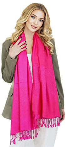 Signare Pashmina Shawls and Wraps Scarf for Women (Fuchsia)