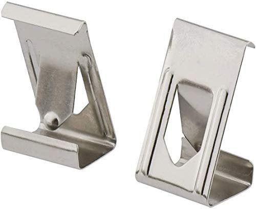 TBWHL Prtiner 3D Prtiner - Clips de cama de cristal de metal suizo para fotos, marco de fotos pequeño, gancho de resorte, tono plateado, tamaño 26 mm x 14 mm, 50 unidades