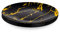Pack of 10 Black and Gold Hard Plastic Reusable Plates ~ Marble Design Sturdy Plastic Dinnerware-Ideal for Weddings and Parties. (9)