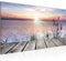 Runa Art Wandbild Brücke Am See 1 Teilig 100 x 40 cm Modern Bild auf Vlies Leinwand Panorama Wohnzimmer Schlafzimmer Bunt 034312a