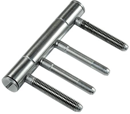SN-TEC Standard Türband Set 3-teilig für Holztüren mit Holzzargen, Rolle 15mm, Stift 8mm (10 Stück, Edelstahl matt)