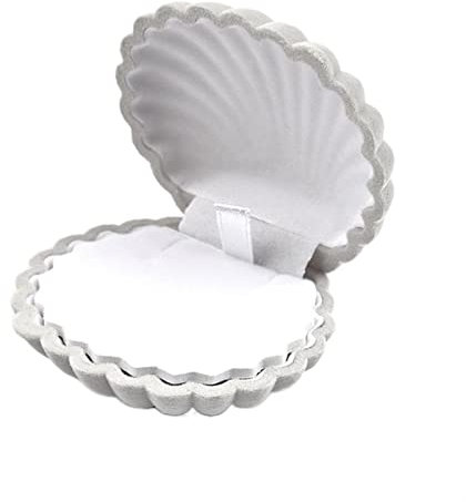 NFEGSIYA Schmuck Kästchen Trendy Schmuck Geschenkbox Muschel Herz Samtkästen for Frauen Hochzeit Verlobungsring Ohrringe Halskette Tragbare Anzeige Container (Color : 4)