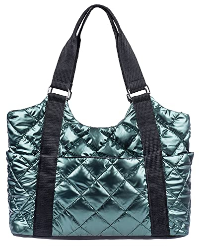 Damen mittlere gesteppte Nylon Tragetasche Leichte Puffy Puffer gepolsterte Multi Taschen große Weich Handtaschen wasserdicht Strand Krankenschwester Geldbörse Casual Reisen Arbeit Lehrer Einkaufen