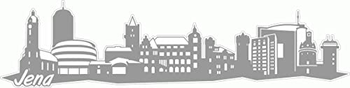 Skyline4u JENA Skyline Aufkleber Sticker Autoaufkleber City Gedruckt - 80x20cm grau