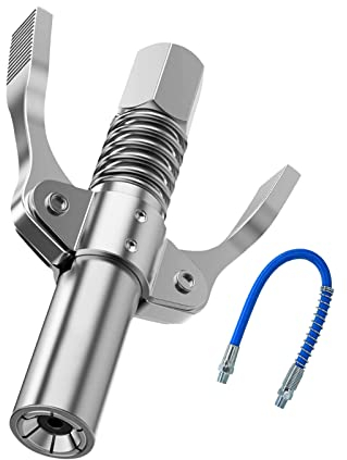 Bogoro G Coupler für Fettpresse,Fettpresse Mundstück,G Coupler Fettpresse Mundstück Doppelgriff Metall,Schwanhaus Fettkupplung,Mit 30cm Schlauch,für Alle Arten Von Fettpressen