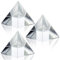 ZEAYEA 3 Stück klare Kristallpyramide, 6.1 cm Kristallpyramidenprisma, Glas-Briefbeschwerer, Pyramide, Schreibtisch-Ornament für Fotografie, Pyramiden-Geschenk, Kristallpyramiden-Sammlerstück