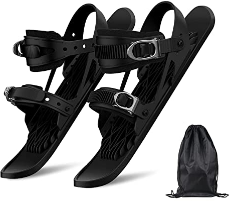 Mini Ski Skates für Schnee, Kurze Mini Skating Ski Shoes Free Size Short Snowskates Snowblades Skates Skates Tragbare Schlittschuhe für Schnee