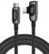 SOOPII 100W Right Angle USB C to USB C Cable,4FT Zinc Alloy Braided Type-C Cable with LED Display for lphone 15, lPad Air/Pro,MacBook Pro,Galaxy S23/S22/S10,Pixel,LG(1.2m,black)