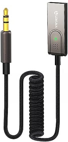 LOKUKA Bluetooth 5.3 to Aux Adapter for Car, Speaker, and Home Stereo - Bluetooth Receiver USB to 3.5mm Audio Jack for Hands-Free Calls, Voice Navigation, Phone Music