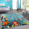 CARPETIA Zootier-Teppich für Kinderzimmer mit 3D-Effekt Konturenschnitt in blau-bunt Größe 160 x 230 cm