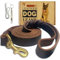Hundeleine aus Leder, 1,8 m x 2,5 cm, robust, geflochtenes Echtleder, weich und bequem für große Hunde, mittelgroße und kleine Hunde (Braun, 1,8 m x 2,5 cm)