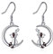 Waschbär Ohrringe 925 Sterling Silber Mond Hängend Ohrhänger Schmuck Waschbär Geschenk für Damen Mädchen