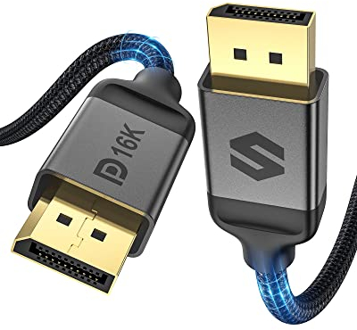 Silkland Displayport-Kabel 2.1 7.5M, 4K@144Hz/165Hz/240Hz, 2K@240Hz, 8K@60Hz, 10K/16K@30Hz, HDR, DSC 1.2, G-Sync & Free-Sync, 40Gbps DP Kabel 7.5M 2.1 für Gaming Monitor, Grafikkarte, PC