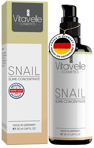 Vitavelle Schneckenschleim Konzentrat Serum - Gesichtspflege gegen Falten & Hyperpigmentierung - Anti Pickel Anti Falten Gesichtscreme für alle Hauttypen - Anti-Aging Tagescreme mit Schnecken Mucin