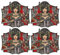 4er-Set – Japanisches taktisches Mädchen – Yakuza Tattoo – Wakizashi-Messer – Moral-Patch – Aufnähen – bestickter Aufnäher / Abzeichen / Emblem