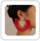 Inateannal Exaggerated Heart Dangle Earrings Large Fan Tassel Earrings Gold Starburst Drop Earrings Bohemian Tassel Statement Earrings Jewelry for Women Girls(Red)
