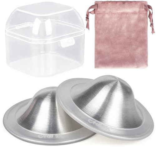 The Original Silver Nursing Cups, copricapezzoli per allattamento al seno, scudi per capezzoli per allattamento al seno, essenziali per l'allattamento al seno, protezioni per capezzoli argentate per