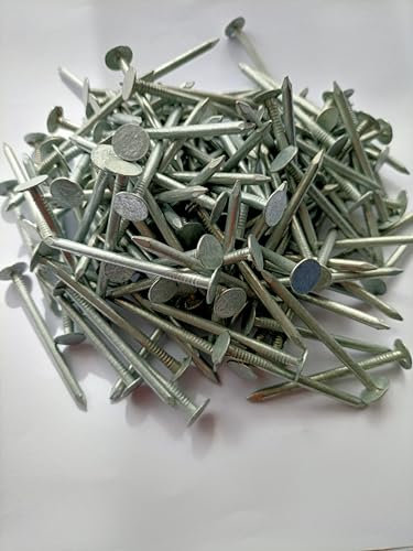 Galvanised Extra Large Head 50mm x 3.0mm Clout Nails Felt Nails Roof Nails Large Head for Securing Roofing Felt, Wire Fencing & More, Extra Strength & Corrosion Protection - 500G BOX = 150 NAILS APROX