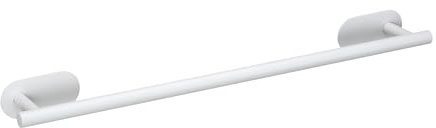 WENKO Turbo-Loc Badetuchstange Mod. Uno Orea aus rostfreiem Edelstahl in elegantem Weiß matt 60 cm ideal für jedes Badezimmer Maße 60 x 4,5 x 7 cm