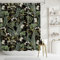 APROPHIC Duschvorhang Blumen Duschvorhang 180x180 Duschvorhang Grün wasserdichte Duschvorhang Badewanne Boho Blumen Duschvorhang mit 12 Haken