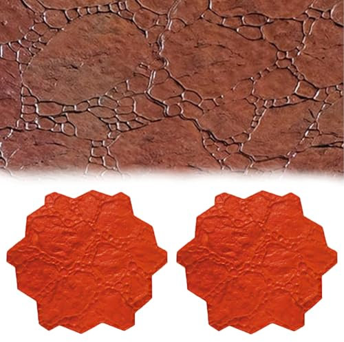 UrbanUp Concrete Moulds 2 X Detail Stone Flower Floppy Mat, Realistic Pebbles Concrete Stamps Seamless, DIY Concrete Stamp Molds for Chiseled Floor/Wall
