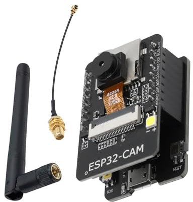 Für ESP CAM-Modul, QIQIAZI ESP-CAM-MB Dual-Core WiFi Bluetooth mit Kamera OV2640 + 2,4 G Antennen IPEX, Micro-USB, mit Steckplatz für TF-Karte, kompatibel mit Arduino