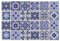 CAPASTEC 24 Stück Fliesenaufkleber, PVC-Wandfliesenaufkleber, 10x10cm, Schwarz Blau