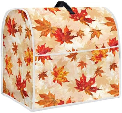 Eheartsgir Thanksgiving Maple Leaf Kitchen Aid Covers for Stand Mixer Coffee Maker Bread Maker with Extra Pockets Fit Tilt Head Bowl Lift Models Mixers 4.5-5 Quart