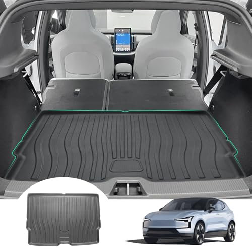 GAFAT Compatible con Volvo EX30 2024 2025 Alfombrilla de Maletero, Fácil de Plegar, EX30 2024 Alfombra TPE para Todas Las Climáticas, Accesorio Volvo EX30 Original, Escaneo 3D Borde Alto