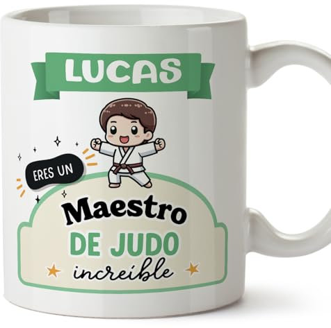 MUGFFINS Tazas Personalizadas para MAESTRO DE JUDO hombre - En Español - Eres increíble - Kawaii - 11 oz / 330 ml - Regalo Personalizable original y divertido