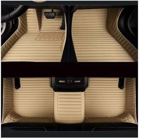 ASHILD Car Fußmatten-Set Für Mercedes W212 E-Klasse 2009-2013 Jahr Innenraum Autozubehör Teppich Automatte Gestreifte Pu-Leder-Auto-Bodenmatte(4)