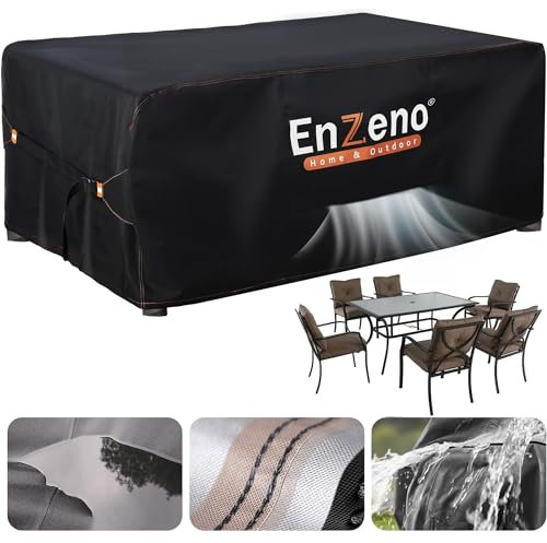 Enzeno Abdeckung Gartenmöbel Wasserdicht 230*230cm, Loungemöbel Abdeckung Winterfest, Abdeckhauben Balkonmöbel für Möbelsets, Lounge Plane für Gartenmöbel, Schutzhülle für Sitzgruppe Gartenmöbel Groß