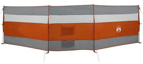 vidaXL Brise-Vent de Camping Gris et Orange 508x130 cm imperméable, Brise-Vent de Plage, Brise-Vent de Camping-Car, Brise-Vent de Tente